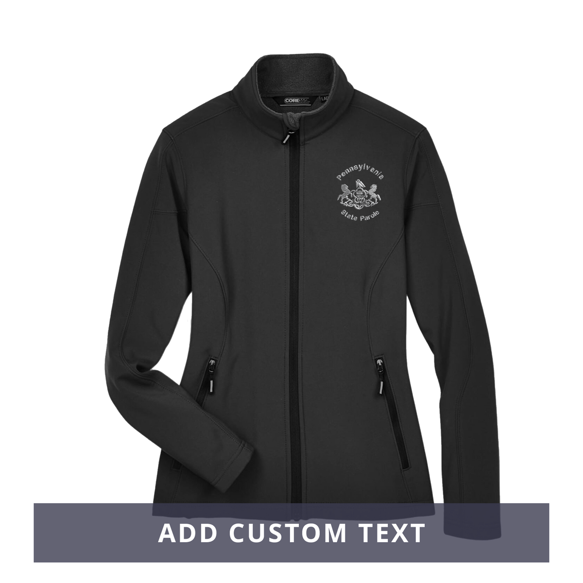 Ladies' Premium Soft-Shell Jacket with Embroidered State Parole Horses (Various Colors)