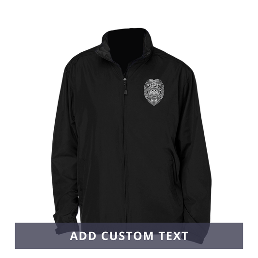 Adult North End Rain Jacket with Embroidered State Parole Agent Badge (Black)
