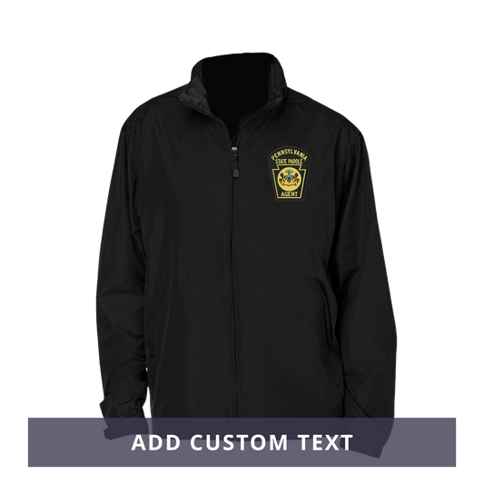 Adult North End Rain Jacket with Embroidered State Parole Agent Keystone-Full Color (Black)