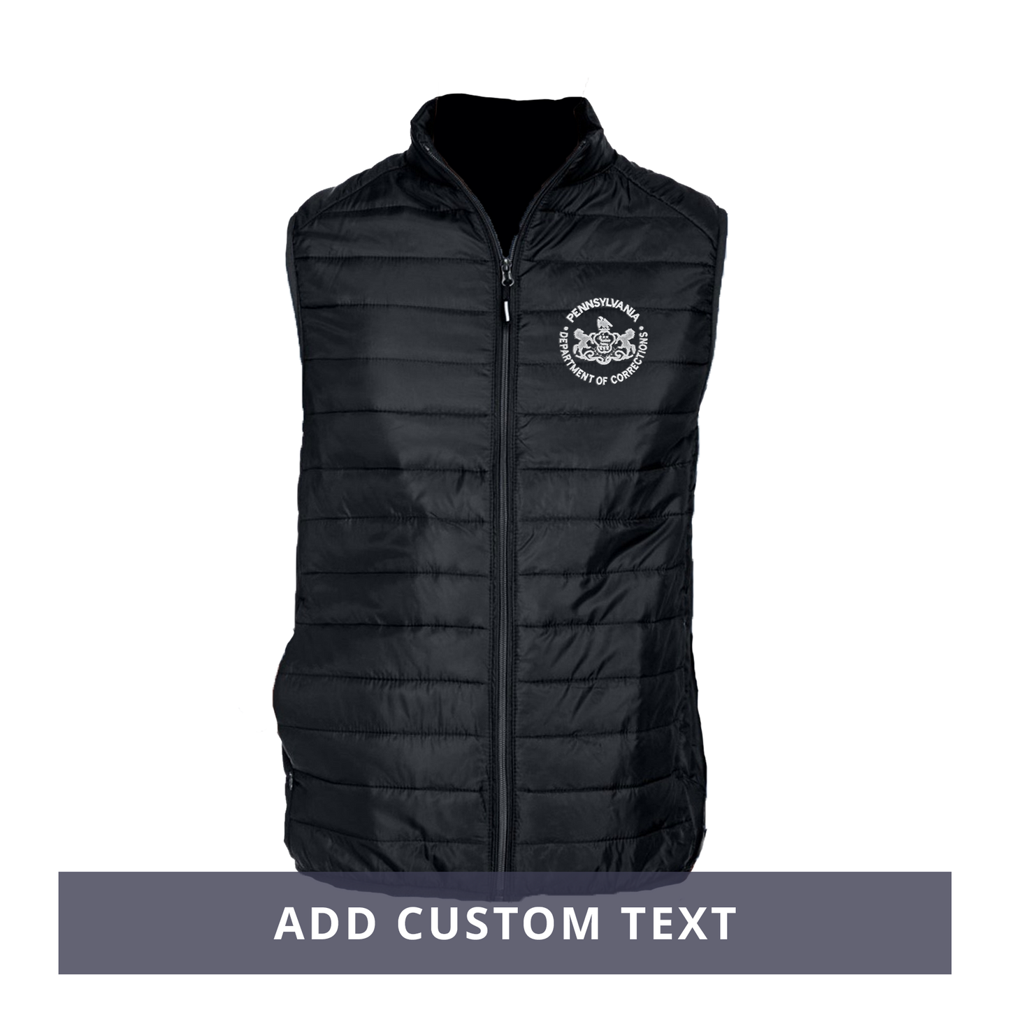 Adult Puffer Vest with Embroidered Department of Corrections Seal