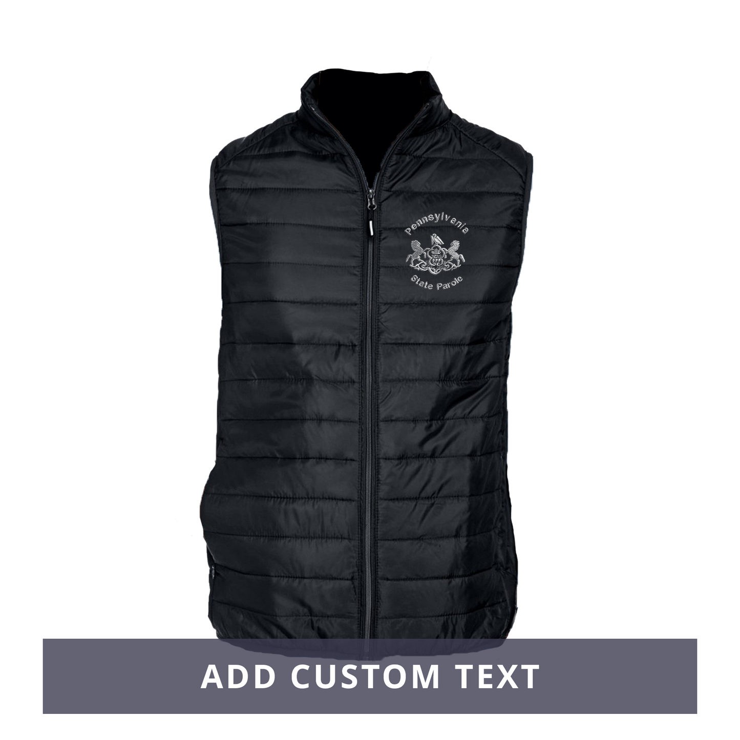 Adult Puffer Vest with Embroidered State Parole Seal