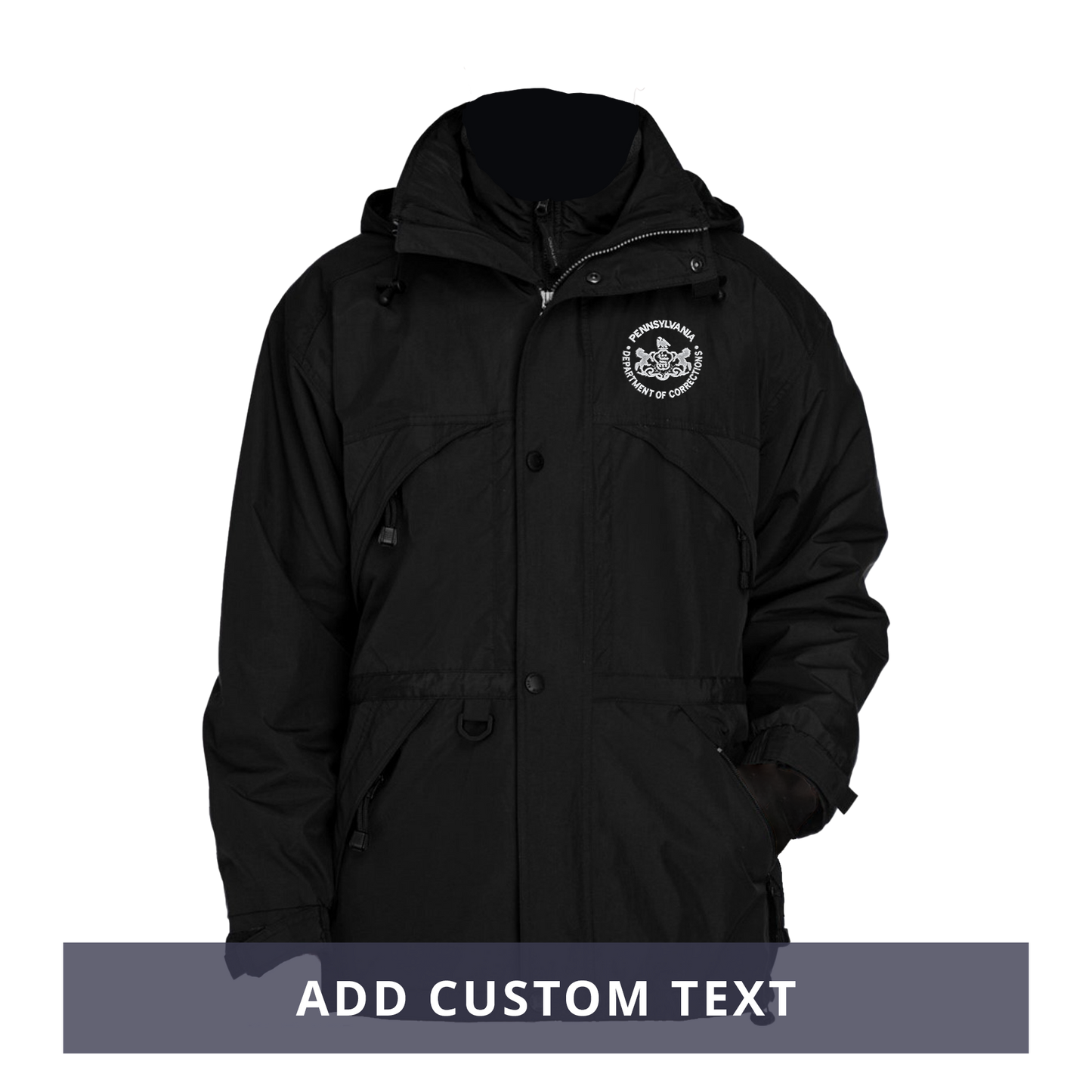 Adult Parka Winter Jacket with Embroidered Department of Corrections Seal