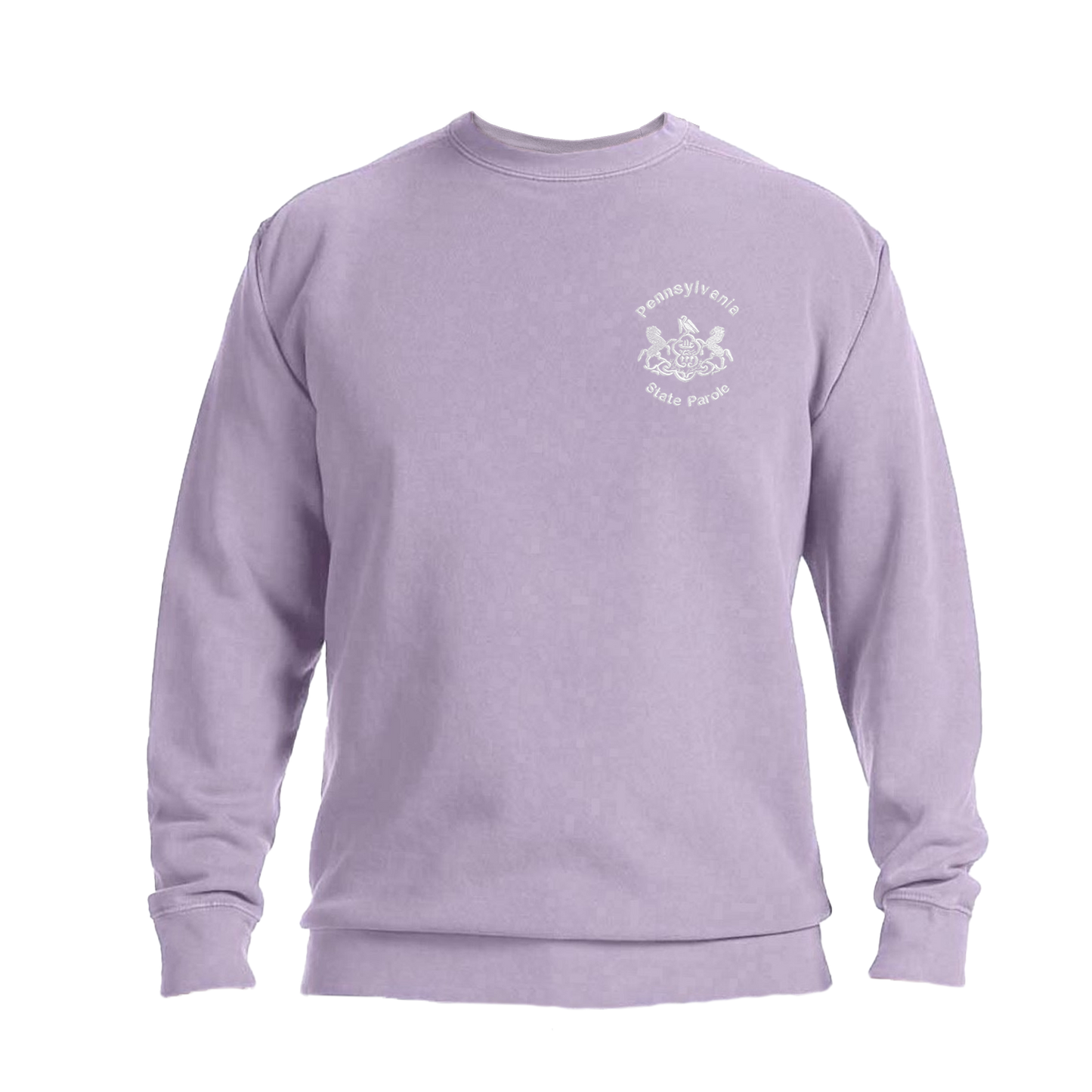 Adult Comfort Colors Crewneck Sweatshirt with Embroidered State Parole Seal (Various Colors)