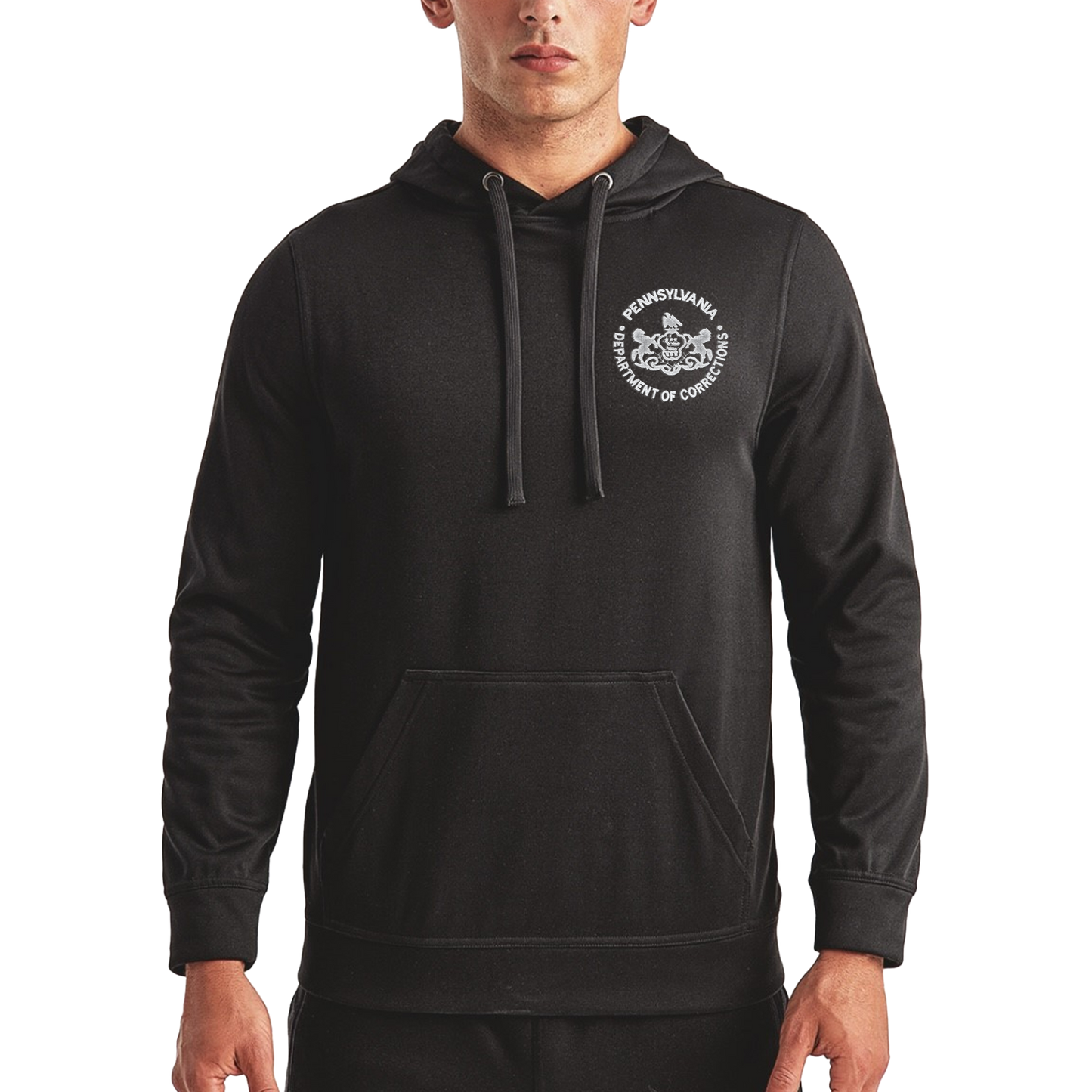 Performance Hooded Sweatshirt with Embroidered Department of Corrections Logos (Various Colors)