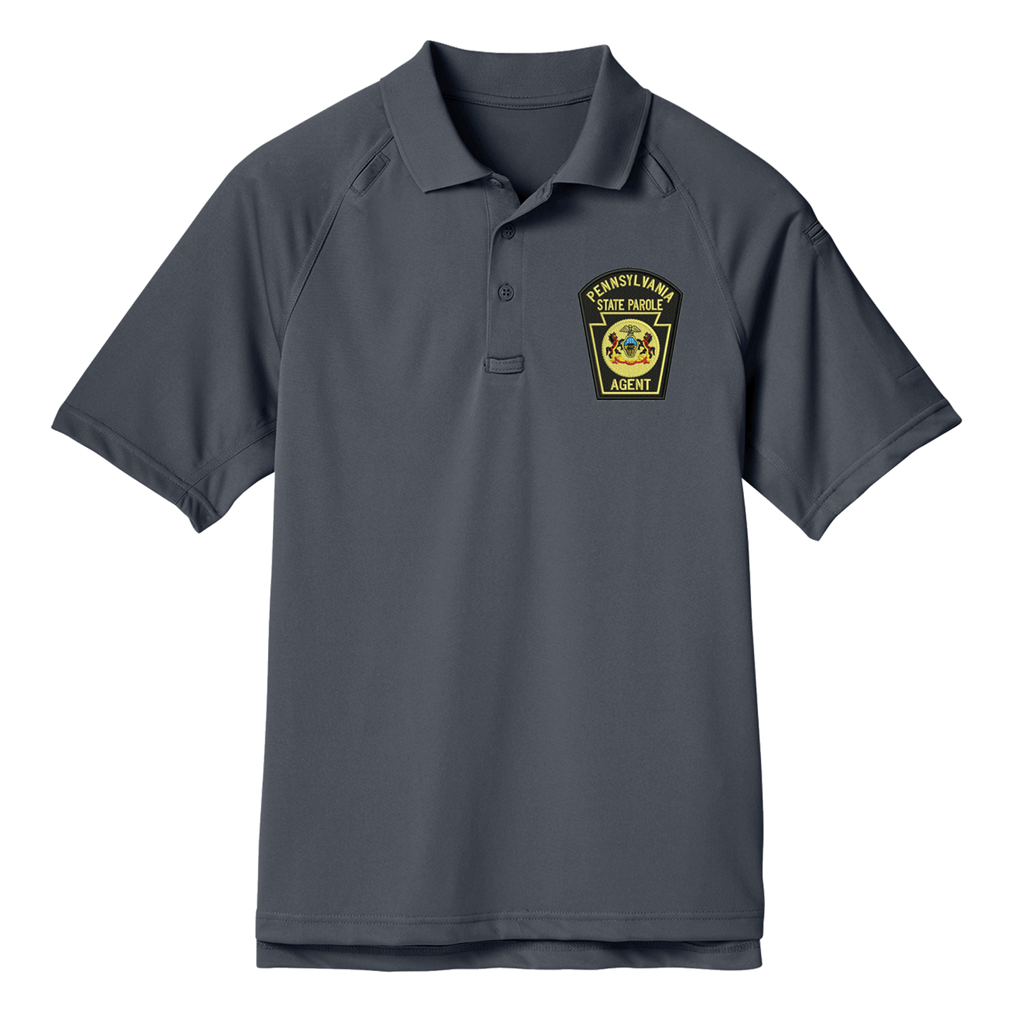 Adult Tactical Short-Sleeve Polo with Embroidered State Parole Agent Keystone (Various Colors)