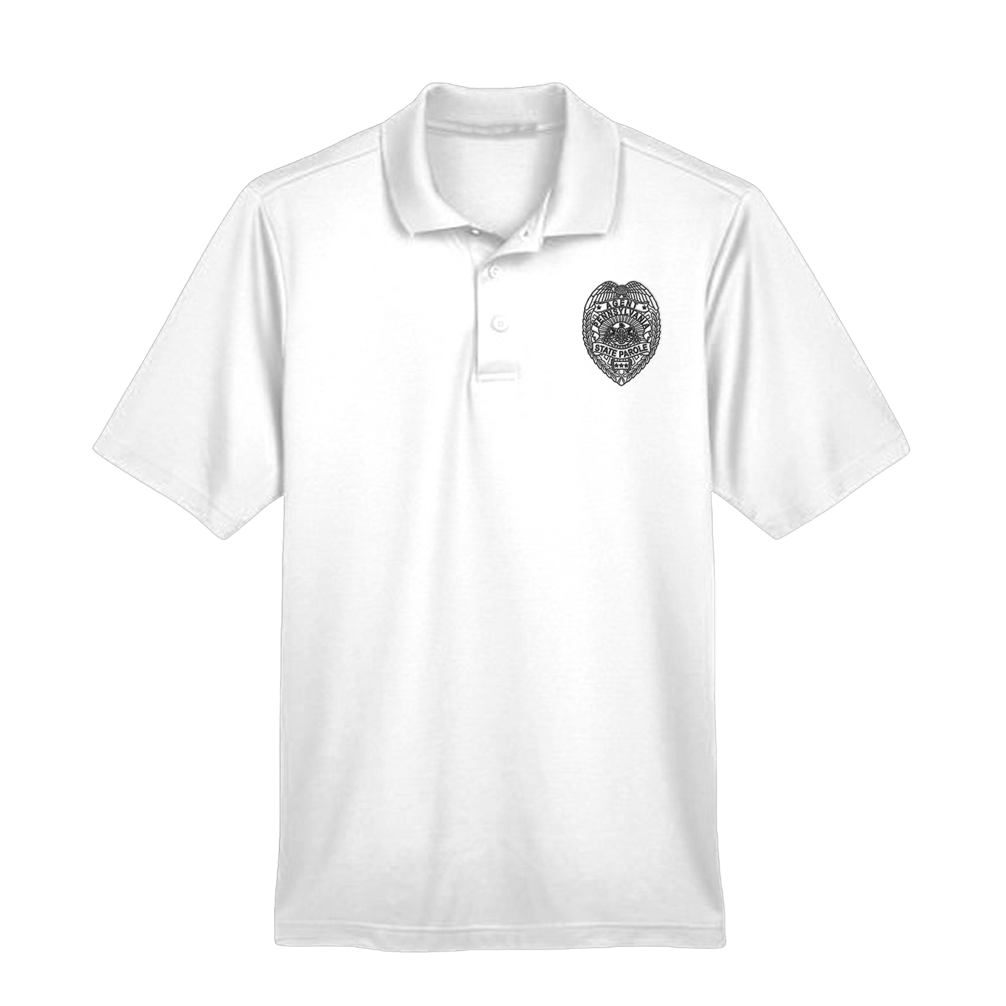 Men’s Luxury Performance Polo with Embroidered State Parole Agent Badge (Various Colors)