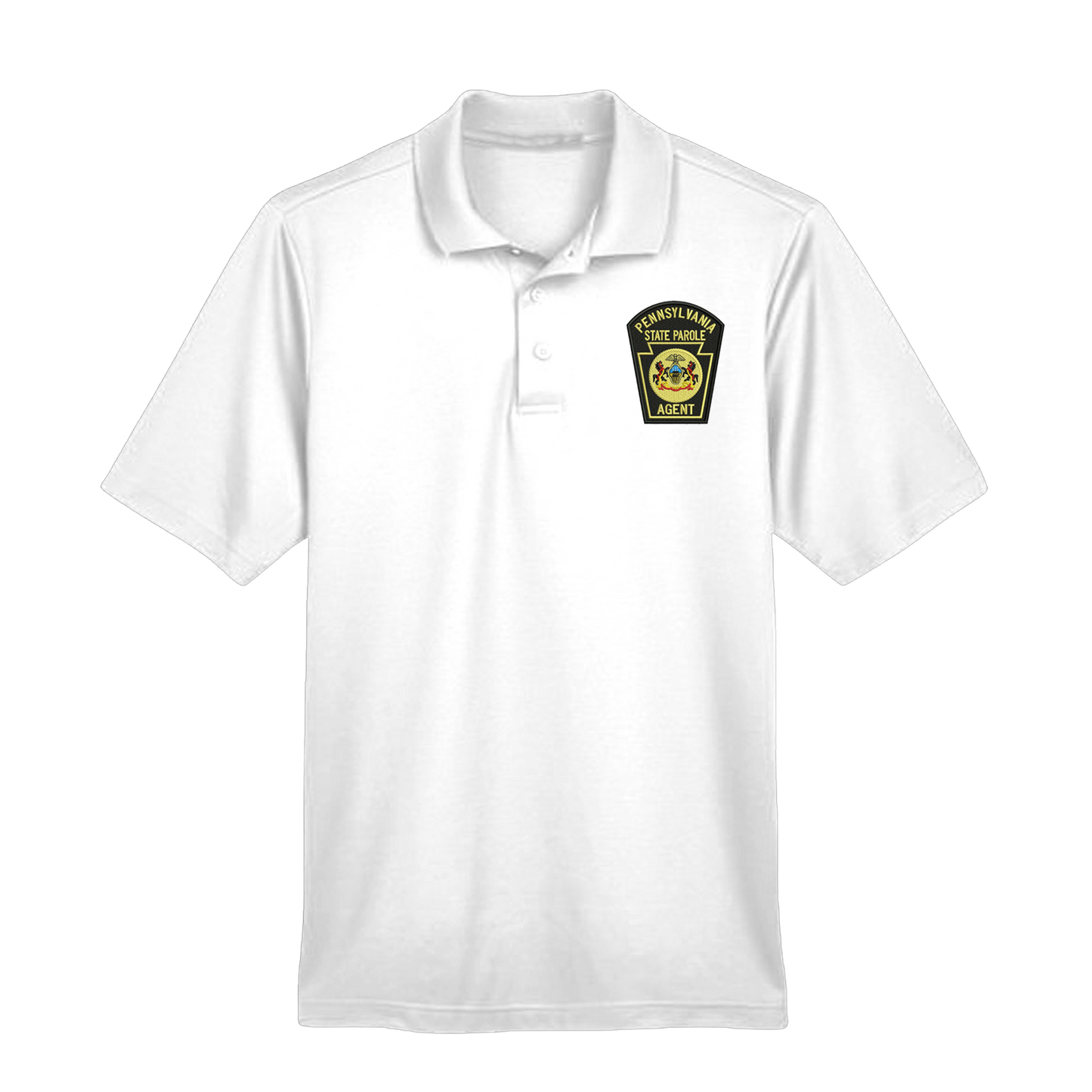 Men’s Luxury Performance Polo with Embroidered State Parole Agent Keystone-Full Color (Various Colors)