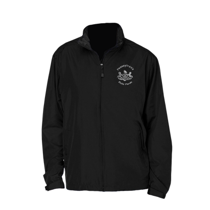 Adult North End Rain Jacket with Embroidered State Parole Horses (Black)