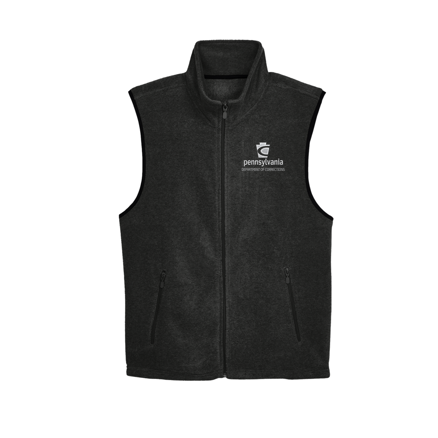 Adult Fleece Vest with Embroidered Department of Corrections Keystone (Various Colors)