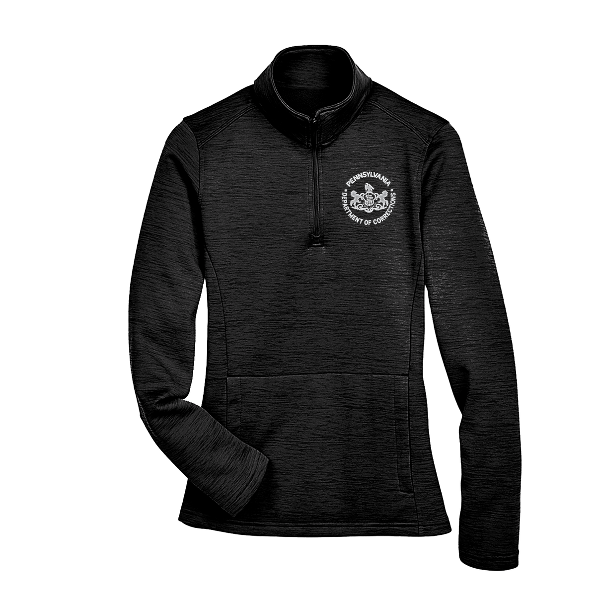 Ladies' Melange Quarter-Zip Jacket with Embroidered Department of Corrections Seal (Various Colors)