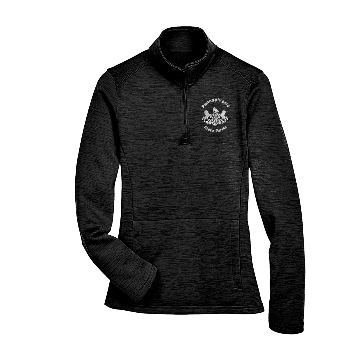 Ladies' Melange Quarter-Zip Jacket with Embroidered State Parole Horses (Various Colors)