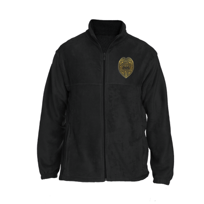 Men's Fleece Full-Zip Jacket with Embroidered State Parole Agent Badge-Full Color (Black/Gray)