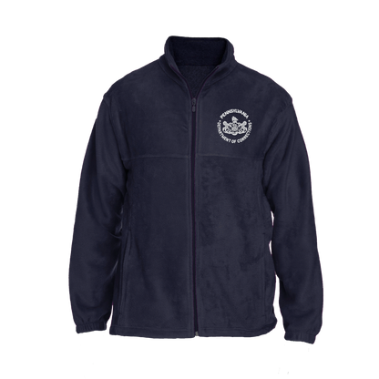 Men's Fleece Full-Zip Jacket with Embroidered Department of Corrections Seal (Navy)