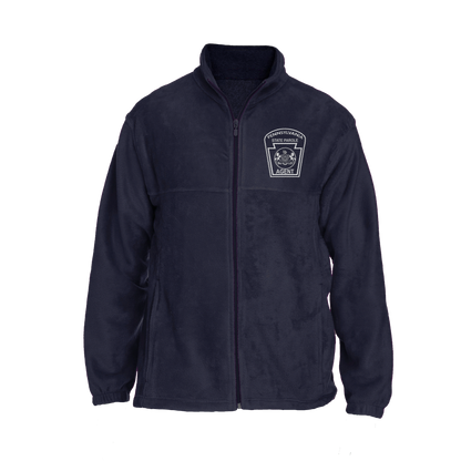 Men's Fleece Full-Zip Jacket with Embroidered State Parole Agent Keystone (Navy)