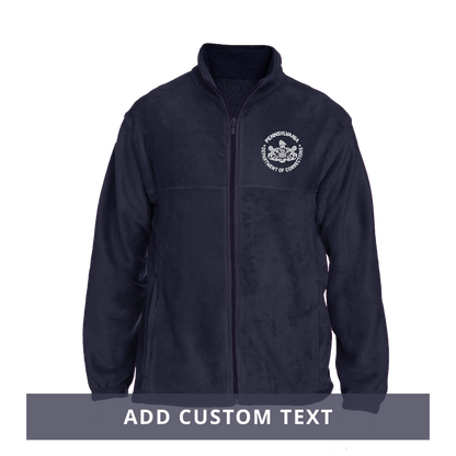 Men's Fleece Full-Zip Jacket with Embroidered Department of Corrections Seal (Navy)