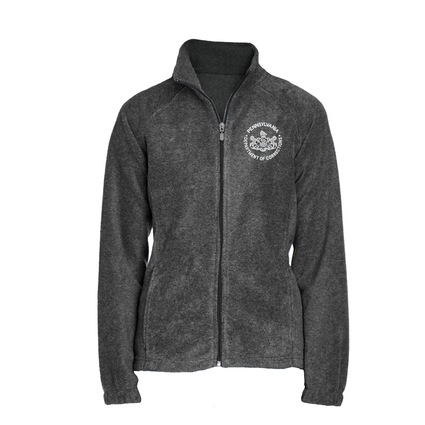 Ladies' Fleece Full-Zip Jacket with Embroidered Department of Corrections Seal (Various Colors)