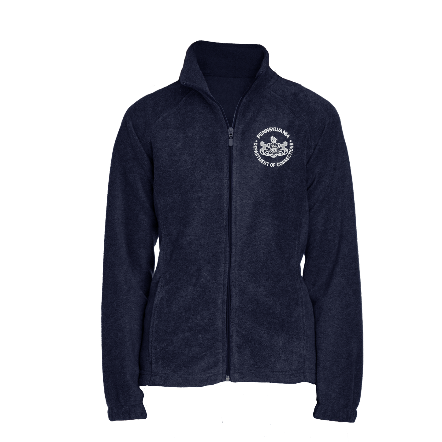 Ladies' Fleece Full-Zip Jacket with Embroidered Department of Corrections Seal (Various Colors)