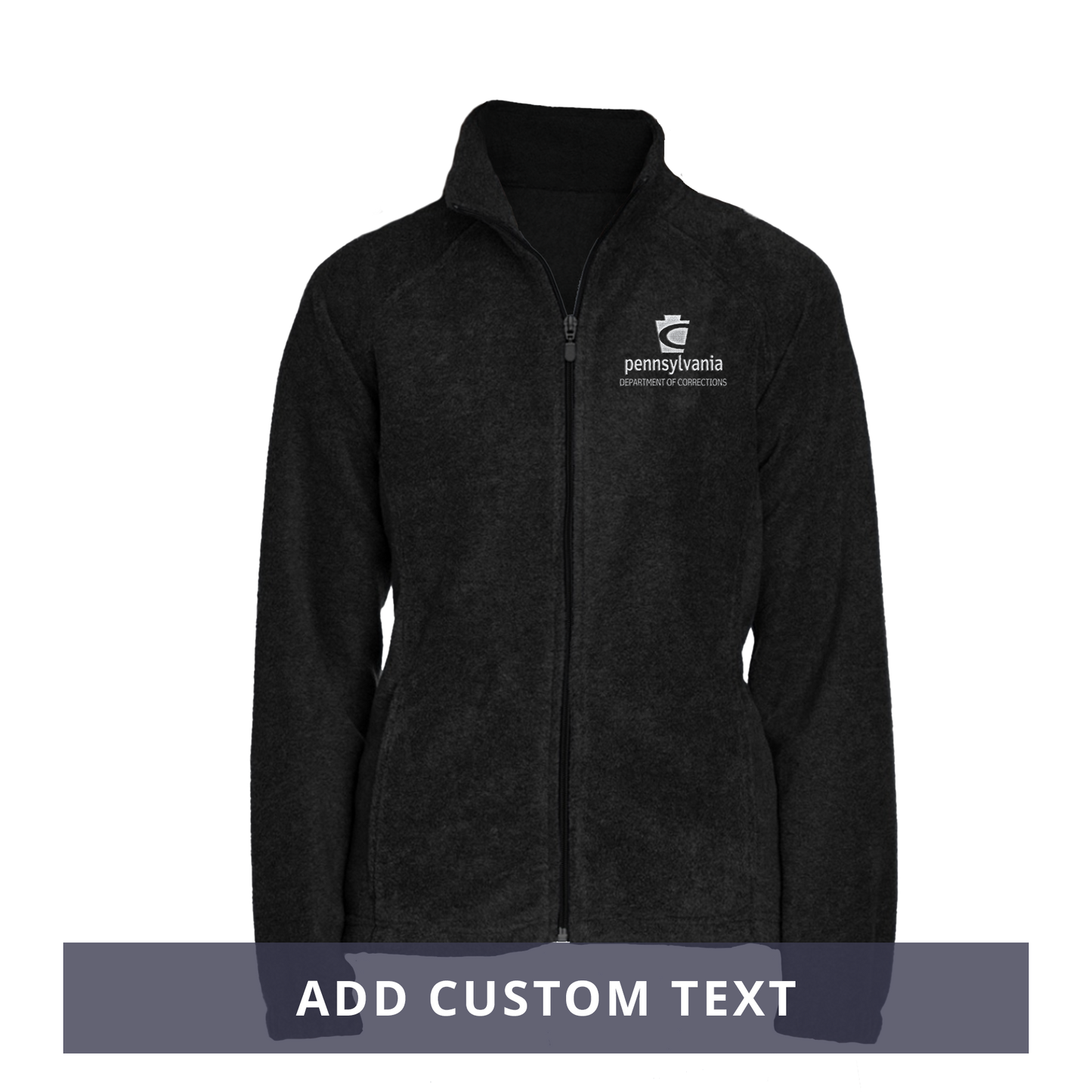 Ladies' Fleece Full-Zip Jacket with Embroidered Department of Corrections Keystone (Various Colors)