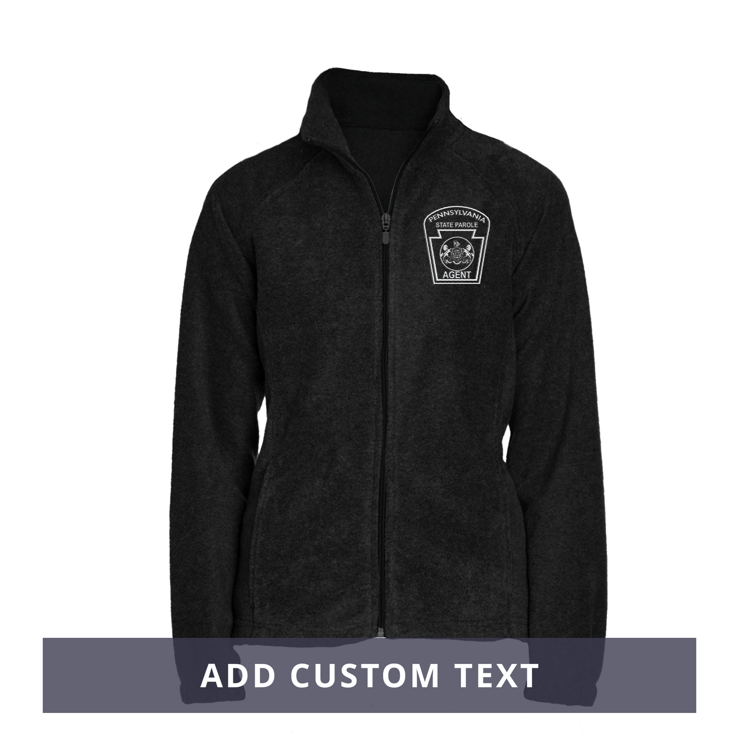 Ladies' Fleece Full-Zip Jacket with Embroidered State Parole Agent Keystone (Various Colors)