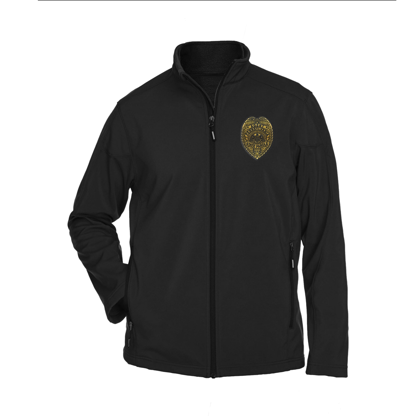 Men’s Premium Soft-Shell Jacket with Embroidered State Parole Agent Badge-Full Color (Various Colors)