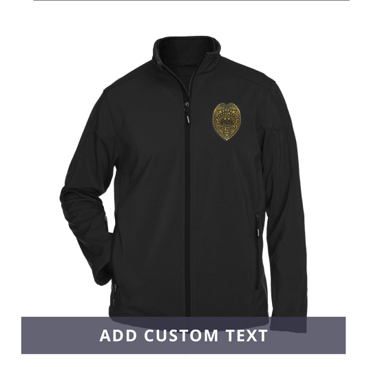 Men’s Premium Soft-Shell Jacket with Embroidered State Parole Agent Badge-Full Color (Various Colors)