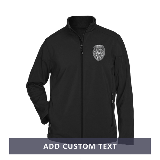 Men’s Premium Soft-Shell Jacket with Embroidered State Parole Agent Badge (Various Colors)