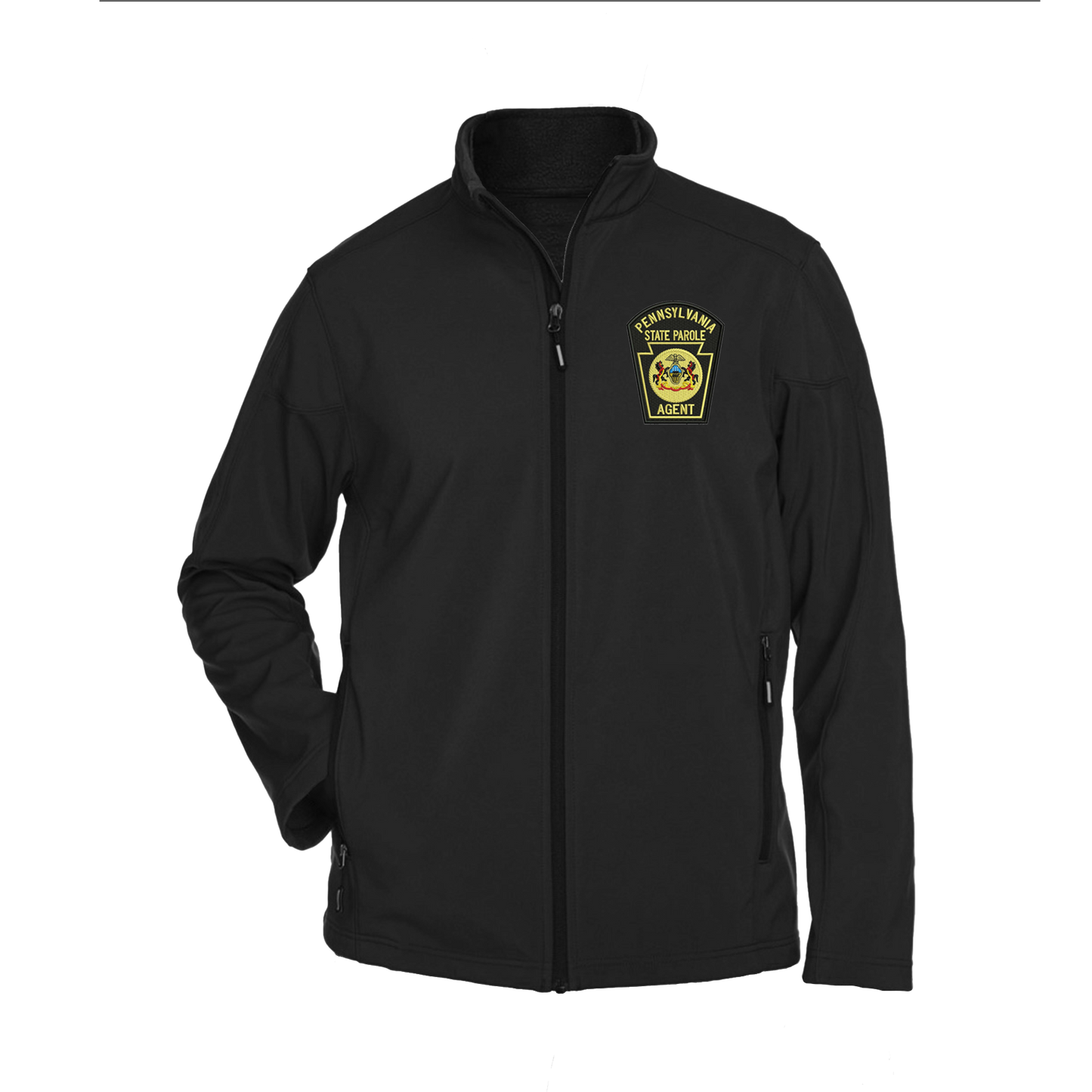 Men’s Premium Soft-Shell Jacket with Embroidered State Parole Agent Keystone-Full Color (Various Colors)