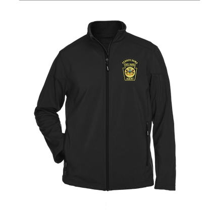 Men’s Premium Soft-Shell Jacket with Embroidered State Parole Agent Keystone-Full Color (Various Colors)