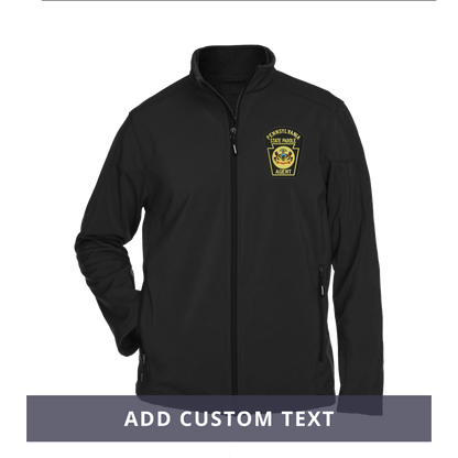 Men’s Premium Soft-Shell Jacket with Embroidered State Parole Agent Keystone-Full Color (Various Colors)