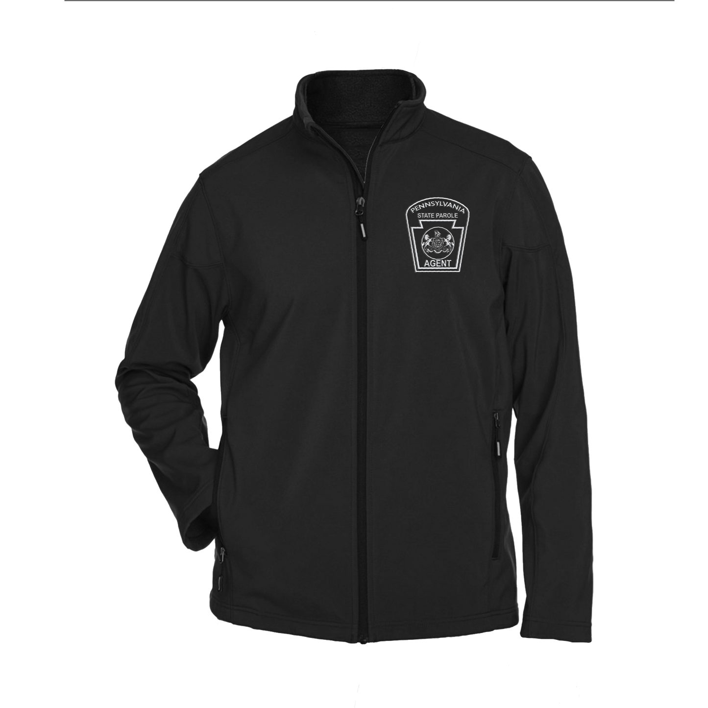 Men’s Premium Soft-Shell Jacket with Embroidered State Parole Agent Keystone (Various Colors)