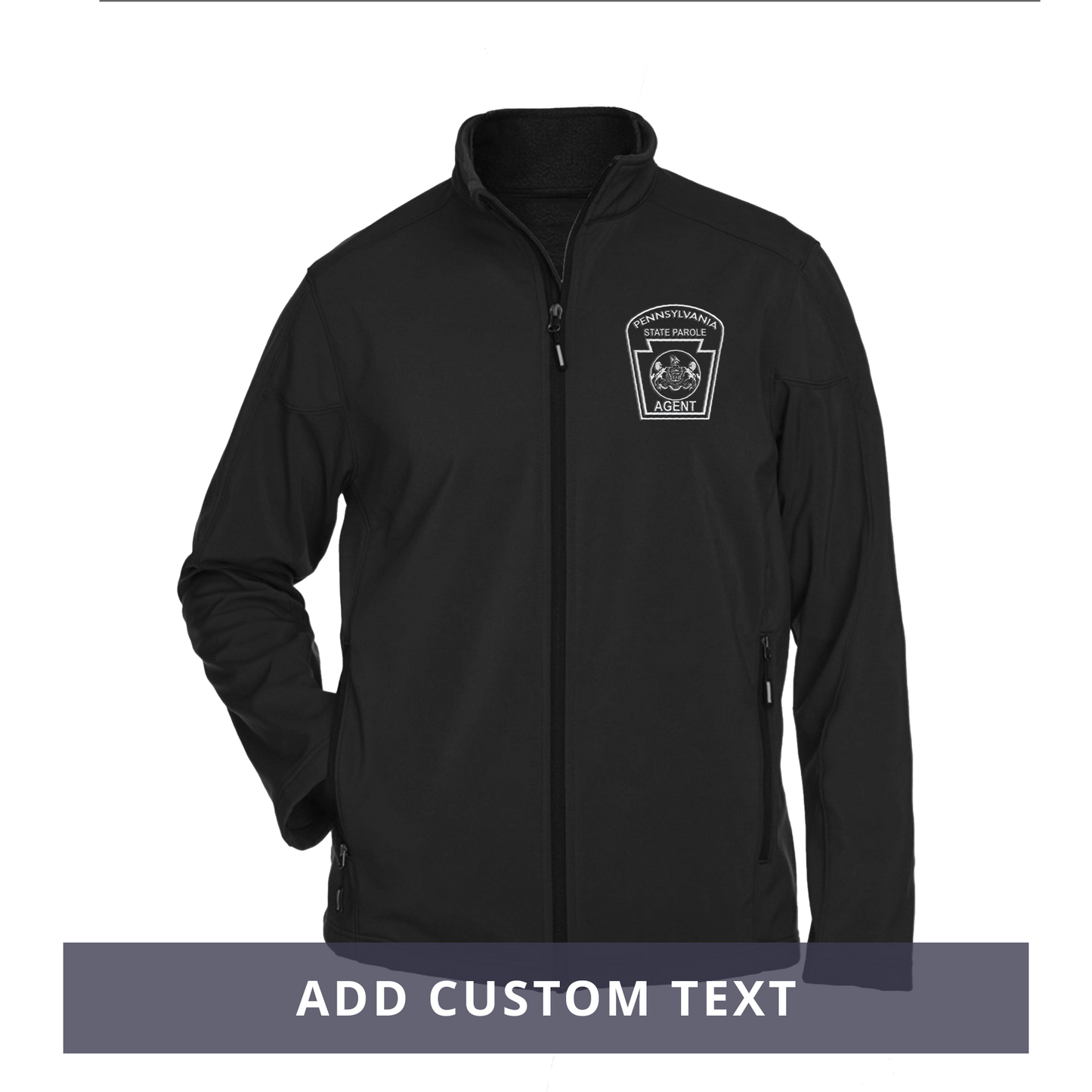 Men’s Premium Soft-Shell Jacket with Embroidered State Parole Agent Keystone (Various Colors)