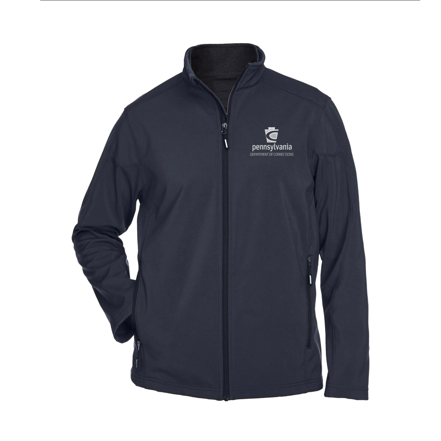 Men’s Premium Soft-Shell Jacket with Embroidered Department of Corrections Keystone (Various Colors)