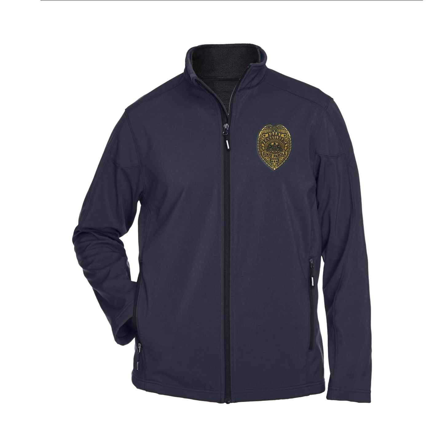 Men’s Premium Soft-Shell Jacket with Embroidered State Parole Agent Badge-Full Color (Various Colors)