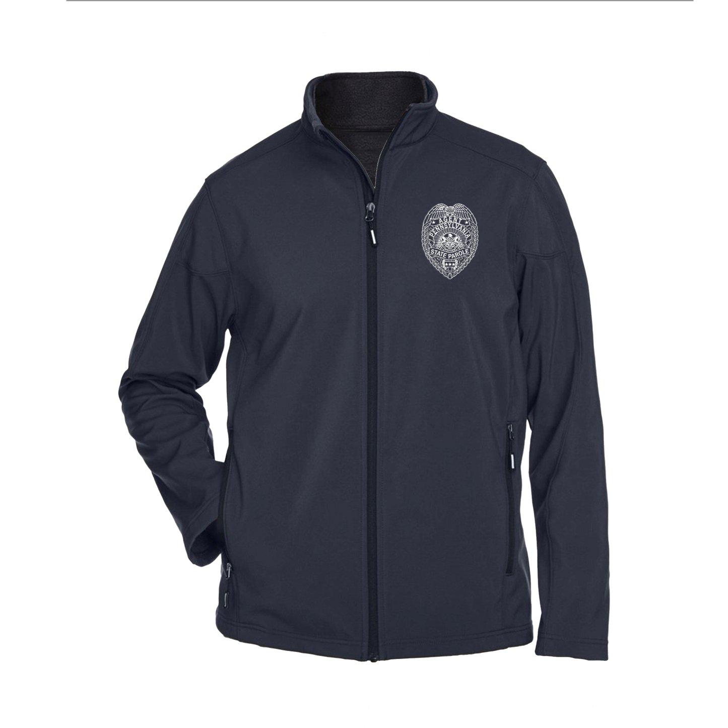 Men’s Premium Soft-Shell Jacket with Embroidered State Parole Agent Badge (Various Colors)