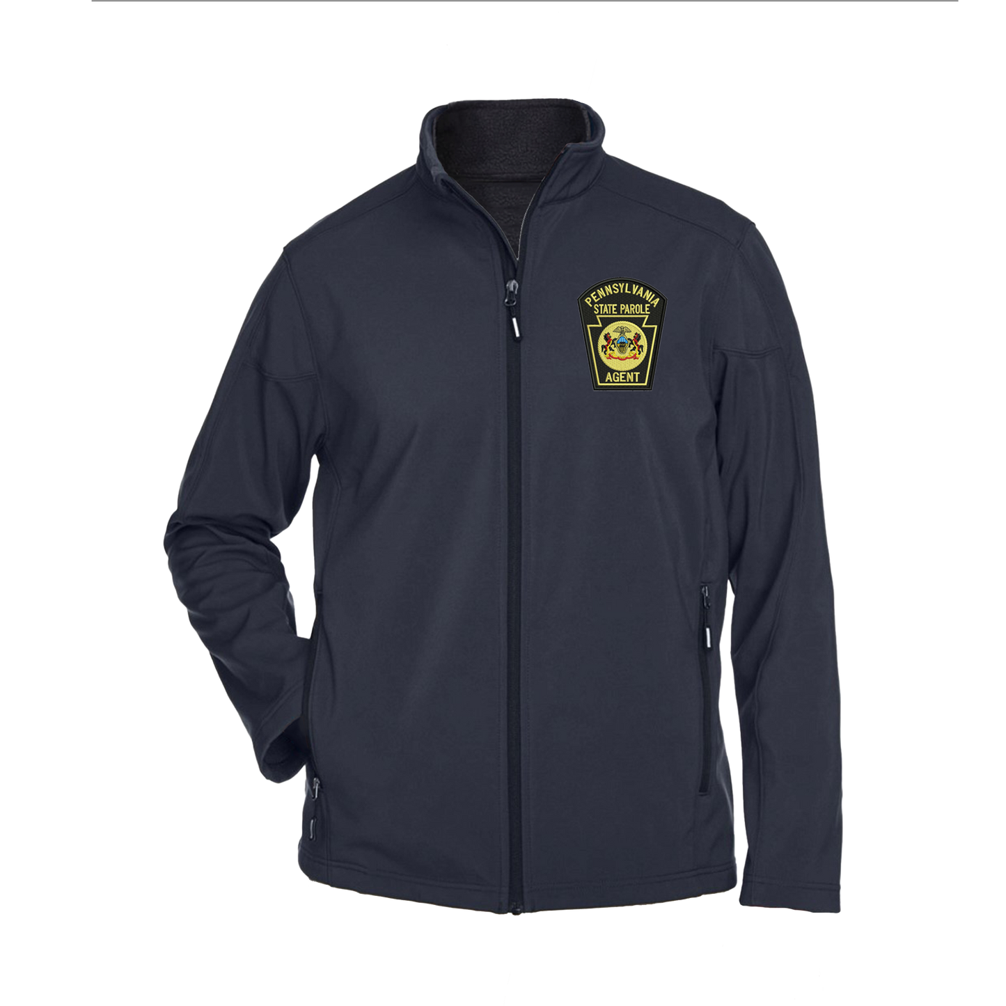 Men’s Premium Soft-Shell Jacket with Embroidered State Parole Agent Keystone-Full Color (Various Colors)