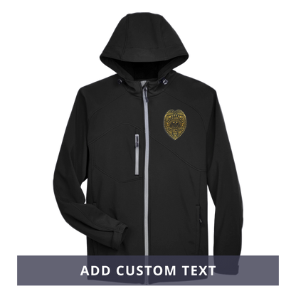 Men’s Hooded Premium Soft-Shell Jacket with Embroidered State Parole Agent Badge-Full Color (Various Colors)