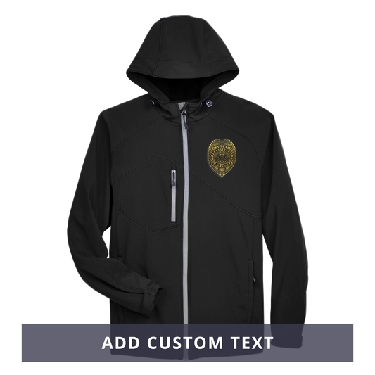 Men’s Hooded Premium Soft-Shell Jacket with Embroidered State Parole Agent Badge-Full Color (Various Colors)