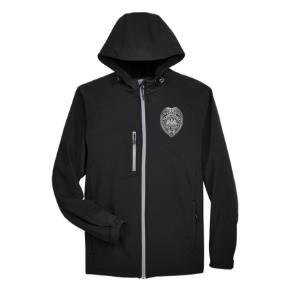 Men’s Hooded Premium Soft-Shell Jacket with Embroidered State Parole Agent Badge (Various Colors)