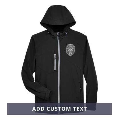 Men’s Hooded Premium Soft-Shell Jacket with Embroidered State Parole Agent Badge (Various Colors)