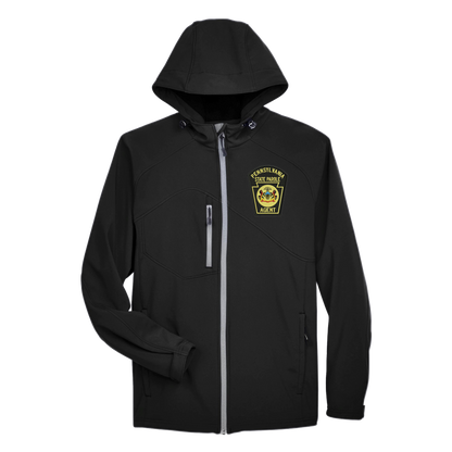 Men’s Hooded Premium Soft-Shell Jacket with Embroidered State Parole Agent Keystone-Full Color (Various Colors)