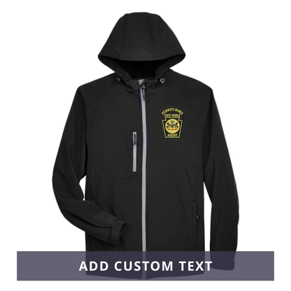Men’s Hooded Premium Soft-Shell Jacket with Embroidered State Parole Agent Keystone-Full Color (Various Colors)