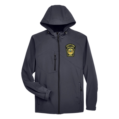 Men’s Hooded Premium Soft-Shell Jacket with Embroidered State Parole Agent Keystone-Full Color (Various Colors)