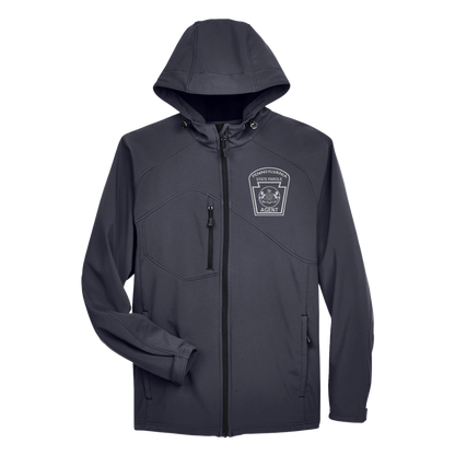 Men’s Hooded Premium Soft-Shell Jacket with Embroidered State Parole Agent Keystone (Various Colors)