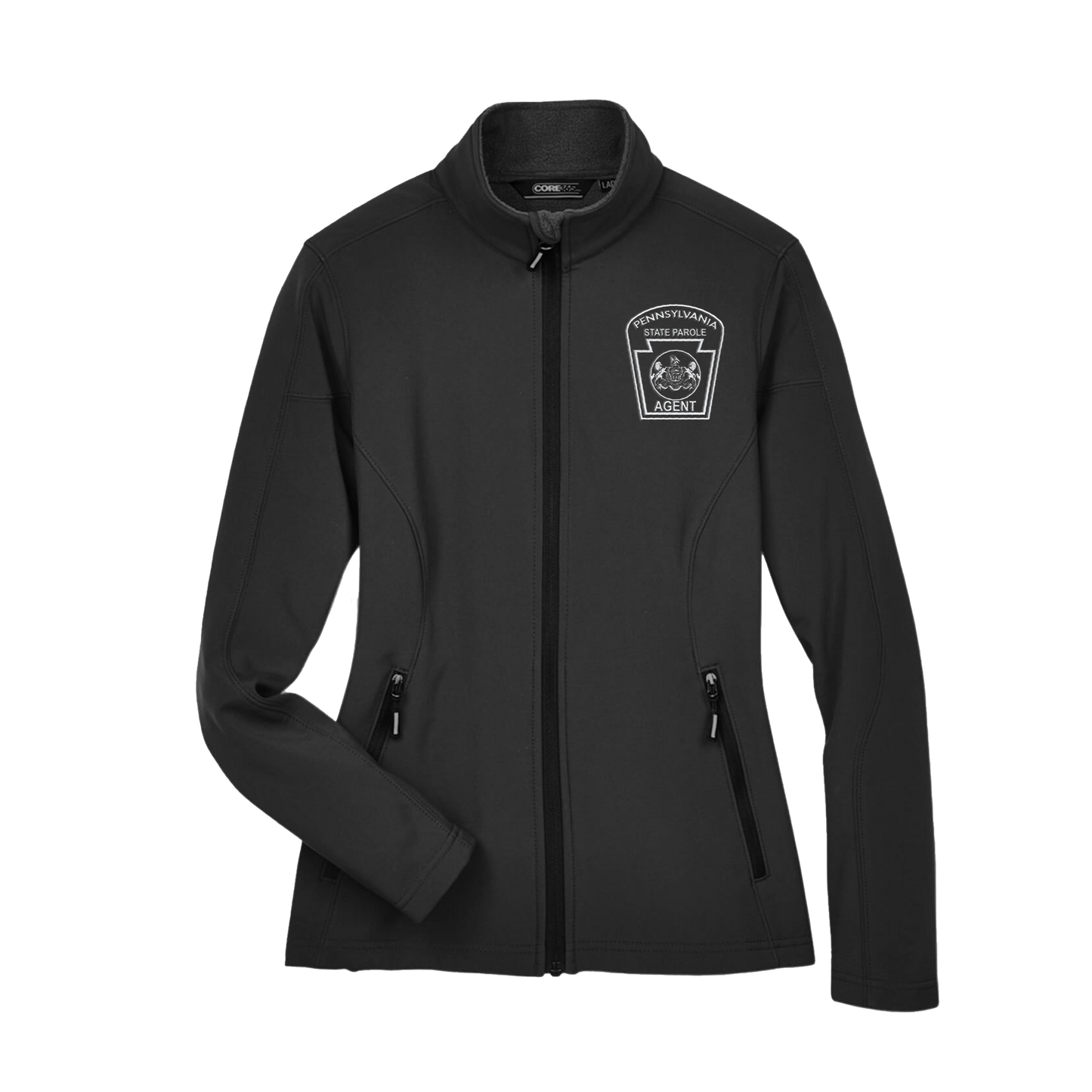 Ladies' Premium Soft-Shell Jacket with Embroidered State Parole Agent Keystone (Various Colors)