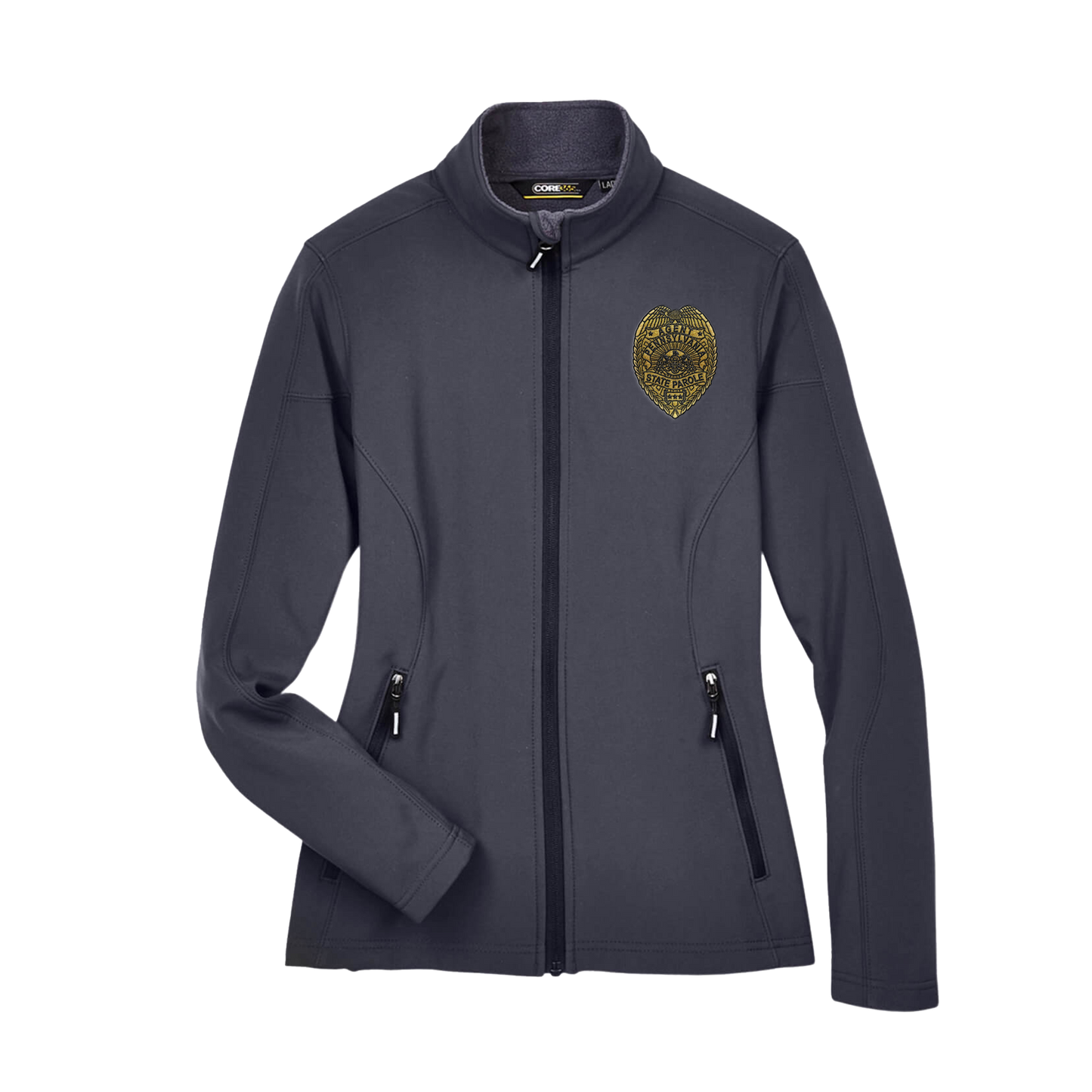 Ladies' Premium Soft-Shell Jacket with Embroidered State Parole Agent Shield-Full Color (Various Colors)