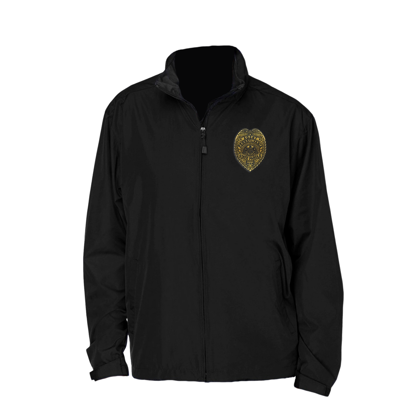 Adult North End Rain Jacket with Embroidered State Parole Agent Badge-Full Color (Black)