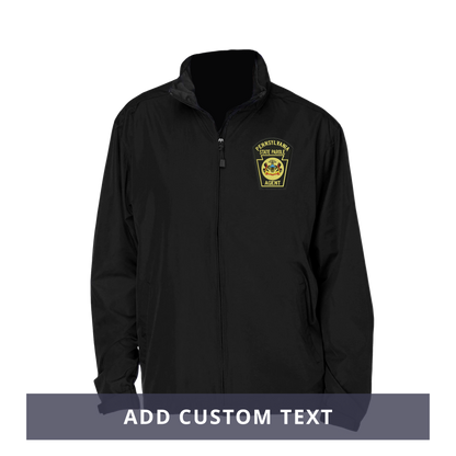 Adult North End Rain Jacket with Embroidered State Parole Agent Keystone-Full Color (Black)