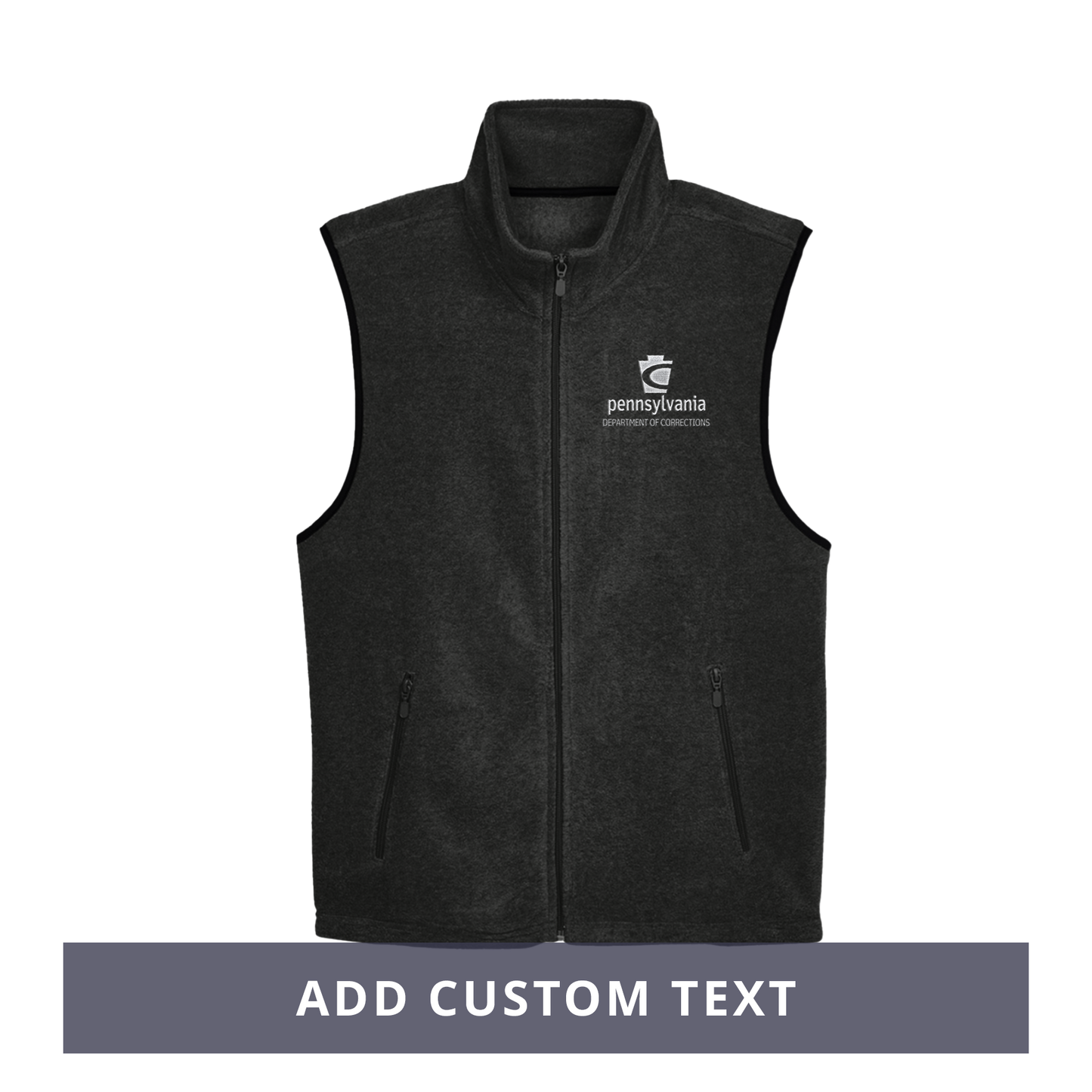 Adult Fleece Vest with Embroidered Department of Corrections Keystone (Various Colors)