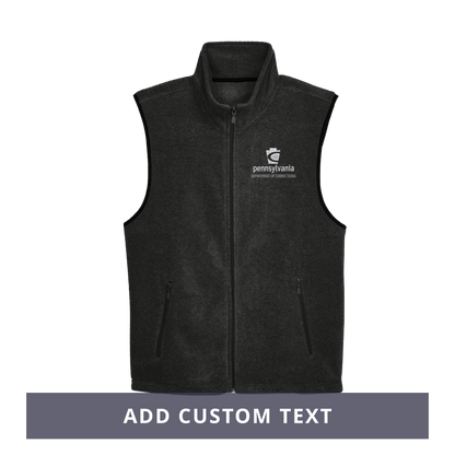 Adult Fleece Vest with Embroidered Department of Corrections Keystone (Various Colors)