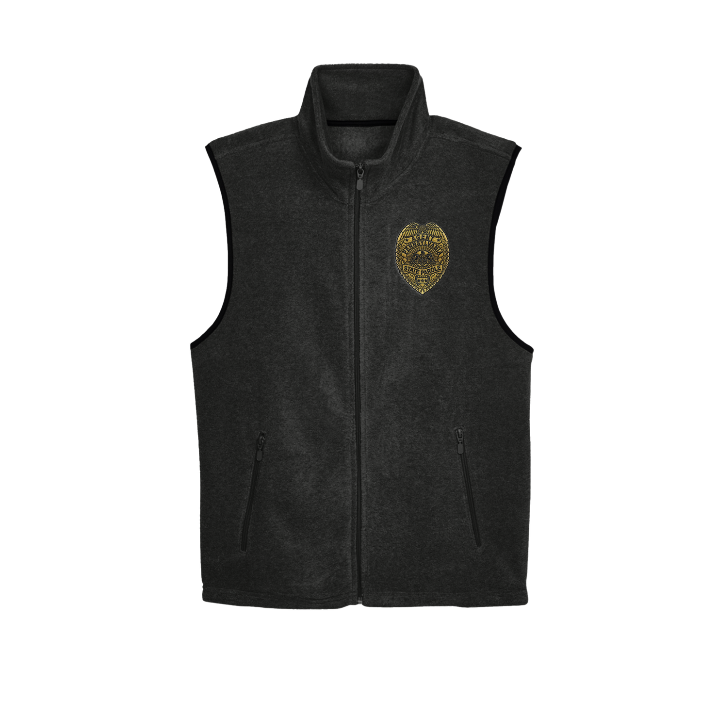 Adult Fleece Vest with Embroidered State Parole Agent Badge-Full Color (Various Colors)